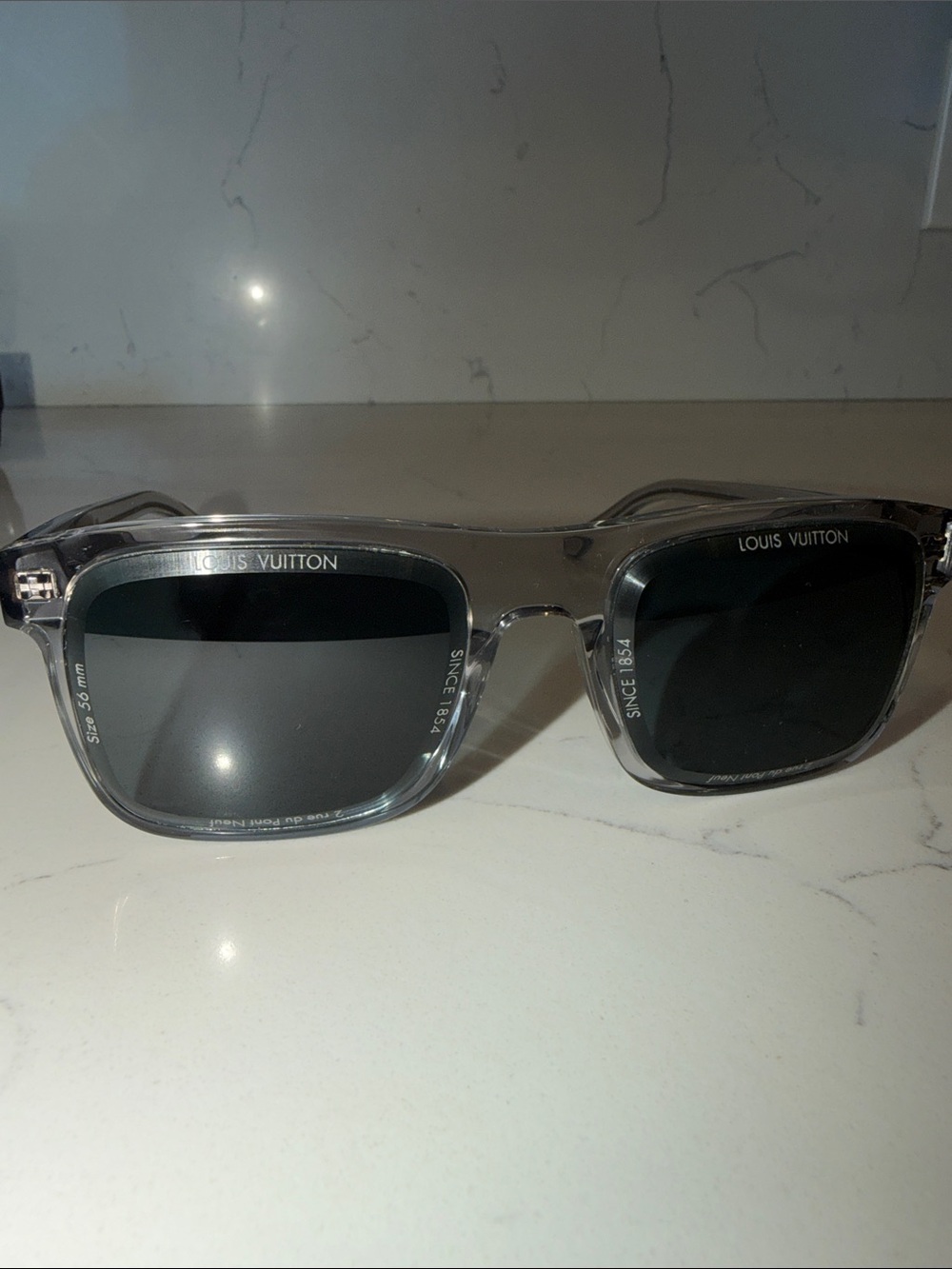 Louis Vuitton LV Super Vision Square Sunglasses Silver & Black Z2905U